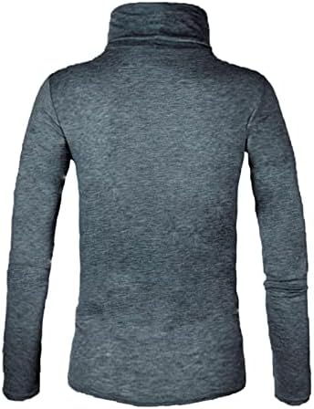 Men Basic Basic Turtleneck T-shirt Outono Blend Winter Blend Pullover longo de manga longa Top de camada atlética esbelta