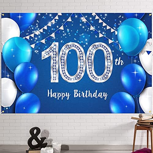 Hamigar 6x4ft Banner de 100º aniversário feliz - cenário - de 100 anos de idade, decoração de festas de festa para homens