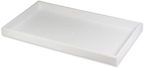 Bandeja plástica branca da empresa foffox com 18 compartimento de bandeja cinzenta e cinza inserção para armazenamento de jóias,