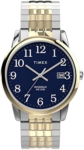 Timex Easy Reader 35mm Perfect Fit Watch-Dial azul de dois tons com banda de expansão de dois tons