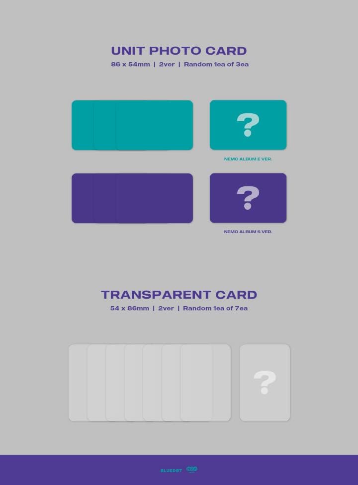 Apenas B = 3º mini -álbum Nemo plataforma versão Nemo Card+Fotocard+Unidade Fotocard+Cartão Transparente+Rastreamento