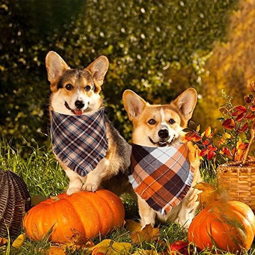 Dia do Dia de Ação de Graças do STMK Bandanas, 4 pacote de férias com férias de cachorro bandana bandana com bordas de borlas para o outono de férias