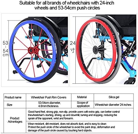 ZSJZSJ Cadeia de rodas de 24 polegadas Tampas de aro, tampa de push de mão resistente ao desgaste, cobertura de cadeira de