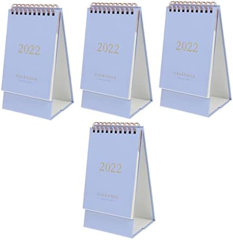 Operitacx 2022 calendário de mesa de mesa decoração roxa decoração calendário de bolso calendário de escritório 4 pcs small