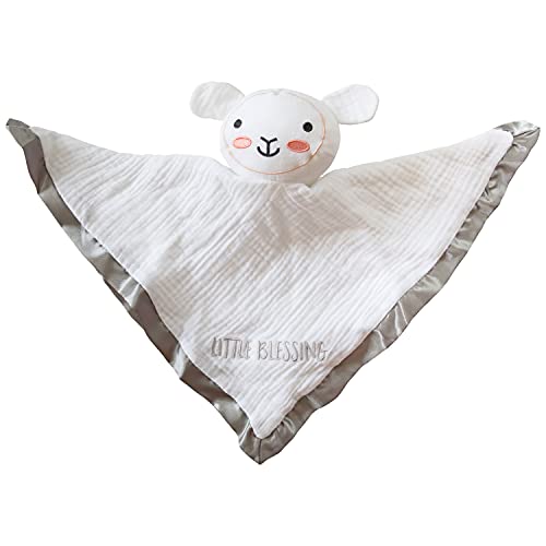 C.R Gibson Blov-24158 Little Bênção algodão Baby Blanket Cordeiro Lovey, 15 l