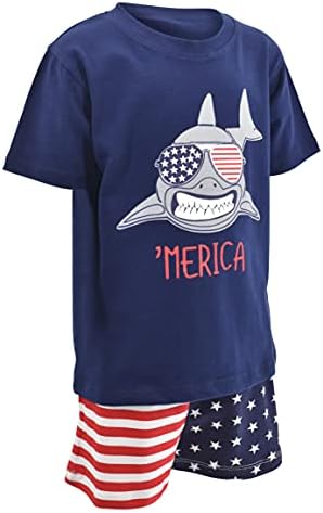 Menino de garoto exclusivo Merica 4 de julho Patriótico Set