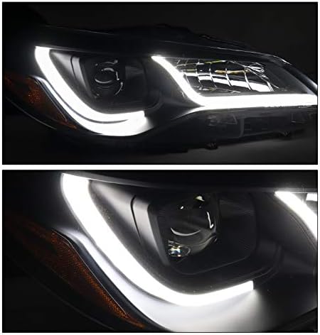 ZMAUTOPTS LED TUBO PROJETOR DE TUBO FARECTRAMPS DE PROBLEMA BLACK C/6.25 LED azul DRL compatível com 2015-2017 Toyota Camry