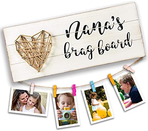 Vilight Nana's Brag Board - Presentes para a avó de neta e neto - Gigi Granny Picture Frame Photo com clipes