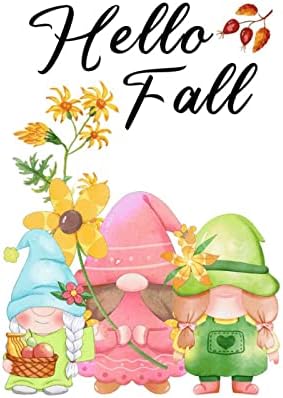 Hello outono colheita gnome de abóbora Decalques de parede de flor para decoração de decoração Farthouse da casa de outono Decalques de arte de arte