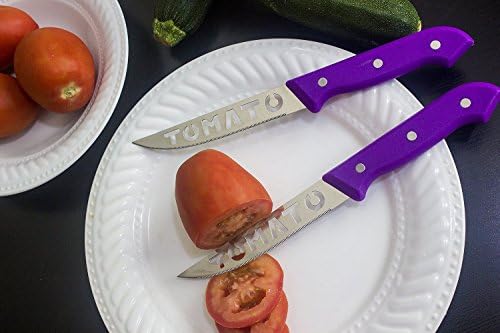 Brandobay Stonyless Stone Slicer Slicer Knives Conjunto-10 polegadas de comprimento, incluindo alça-conjunto de 2 pacote de cortadores de tomate-cores
