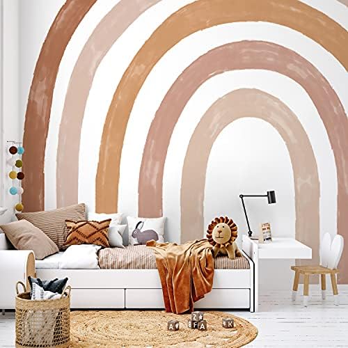 Funlife Fabric Garge Rainbow Wall Mural Adesivos descascam e grudam, decalques de parede de arco -íris pré -corta para meninas,