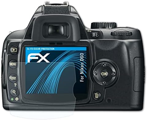 Atfolix Screen Protection Film Compatível com Nikon D60 Screen Protector, filme de proteção Ultra-Clear FX