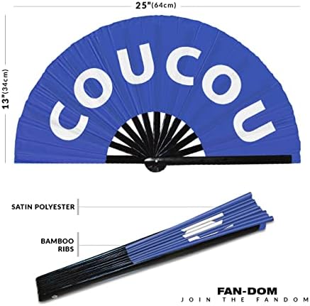 Coucou Fan Hand Fan dobrável Circuito Fã da mão Vente engraçado Palavras frances