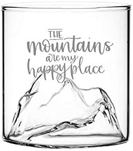 Osci -fly the Mountains são meu feliz lugar de uísque copos Tumblers - Presentes de montanha para o ar livre