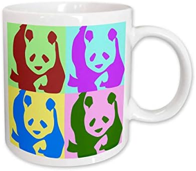 3drose colorido pandas diversão artes artes caneca, 11 onças