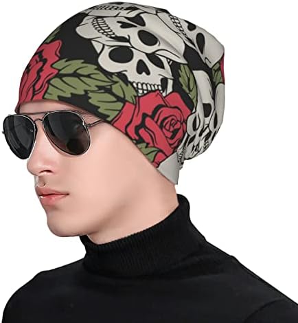 Avulzgd chapéus de gorro para homens mulheres tampas de crânio de inverno moda fina pequena knit skull tampe slouch sleep skullcap