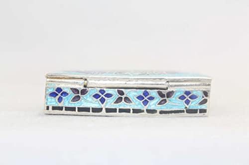 Rajasthan Gems Box esmalte a bugiganga de prata Sterling 925 Cloisonne Elephant Handmade Pill B360