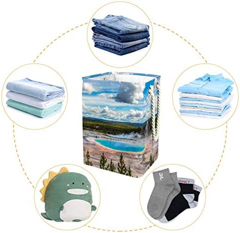 UNICEY Yellowstone Blue Sky Landscape Bin Great Storage para banheiro, quarto, casa, brinquedos e organização de roupas
