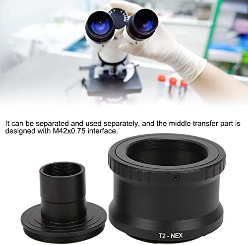 Adaptador de ocular do microscópio de montagem de 23,2 mm de montagem T, adaptador de montagem anti -oxidação t Microscópio de montagem T Tubo de extensão de montagem T para câmera de montagem E