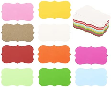 Patikil 2 x 3,5 Cartões de visita em branco, 200 Pacote pequenos cartões de flash de índices Palavras Palavras de mensagem Mini tags de papel Tags Lace para scrapbooking, cores variadas