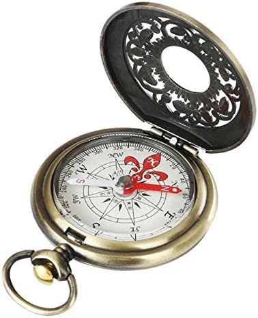 Jahh Compass vintage Bronze Compass Watch Pocket Pocket Design ao ar livre Navegação de caminhada garoto presente retro metal portátil bússola