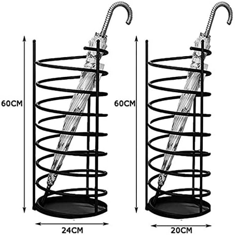 Wxxgy Metal Modern Round Umbrella Stand Practical Metal Stand Stand para bengala de bandeja de gota de guarda -chuva longa e curta e cana/24 x 24 x 60cm