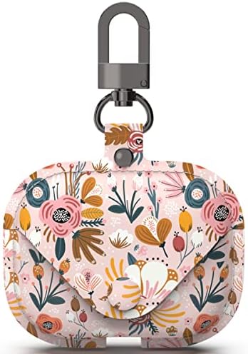 Capa de caixa de couro tatofy para AirPods Pro, elegante caso de couro AirPod Pro para mulheres meninas, padrões de flores