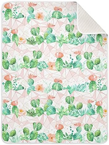 Suculentas Cactus Peach Cobertoras de bebê para meninos Super macio cobertores de criança quente para meninas cobertor de berço leve,