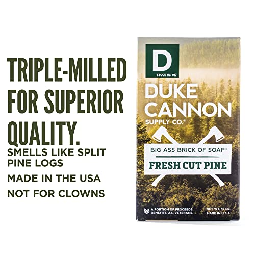 Duke Cannon Supply Co. Big Burt Brick de barra de sabão para homens Fresh Cut Pine Multi-Pack-Superior Grade, aromas extras