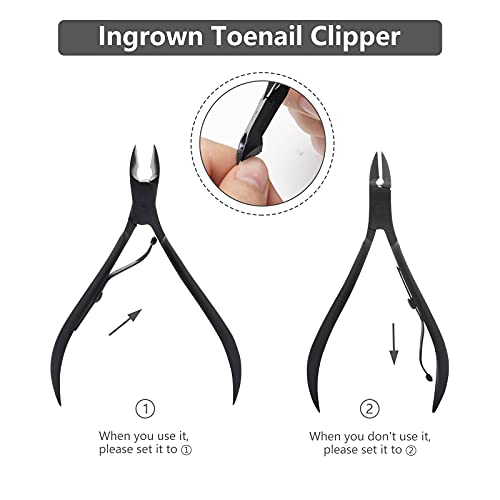 Conjunto de Clippers de unhas, Vicsainteck Manicure Conjunto 18 em 1 kit de pedicure em aço inoxidável com unha encravada Clipper e estojo elegante portátil para atendimento facial de cuidados com as unhas