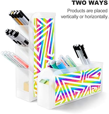 Rainbow Spiral Pattern Pen Pen Disp Organizer Storage Makeup Brush Copo Arte de Arte para o escritório Home White