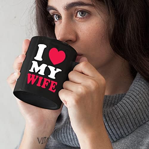 Seecrab I Love My Wife Pottery Coffee Caneca Presente do marido para esposa, novidade Eu amo minha esposa caneca de porcelana