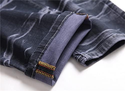 Jeans tingidos esticados estriados estriados e elegantes de masculino