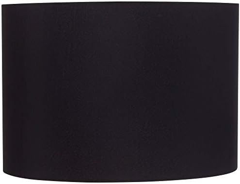 Black Medium Decack Drum Lamp Shade 16 Top x 16 inferior x 11 Substituição de harpa e finial - Springcrest