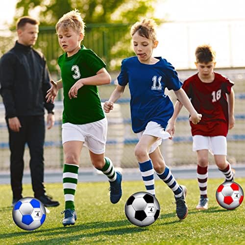 Hydren 6 Pacote bolas de futebol juvenil Tamanho 4 com bola costurada para máquinas para adolescentes com bola de futebol