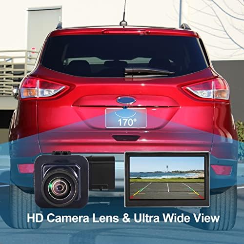 Autobaba Backup Câmera Segurança Vista traseira Parque Assista de backup de câmera compatível com 2014 2015 Ford Escape Substitua