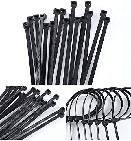 Fácil de usar cabos de cabos seguros de bloqueio de plástico de plástico de nylon 100 pcs preto 5x300cable tize de fixação anel3x200