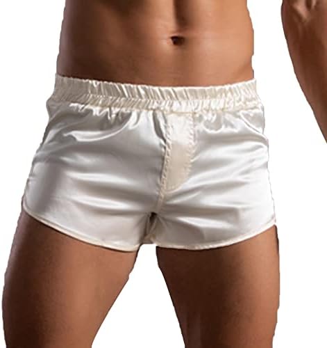 BMISEGM Mens boxers roupas íntimas masculino de verão calça de cor sólida banda elástica solta esportes casuais rápidos