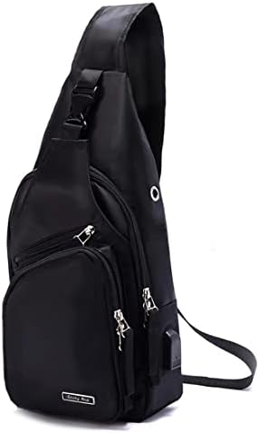 Seoky ROP Men Women Sling Bag Water resistente ao ombro Bolsas Crossbody Backpack Sling com porta de carregamento USB