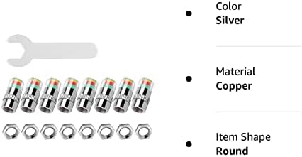 WNCGC 8PCS 2.2BAR 32PSI CARRO PREVISÃO DO TONOS DO PENOS DE PONELO INDICADOR DO SENSOR TEMPO DE CAPA DE CARRO 3 ALERTA DE ELETO DE COLOR, Silver, 2.2