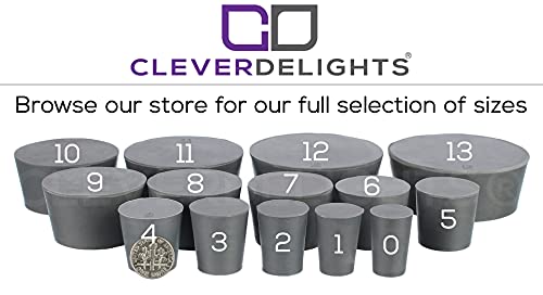 CleverDelights Stoppers de borracha - tamanho 1 - 25 pacote - 14mm x 19 mm x 25mm de comprimento - plugue sólido cinza nº 1