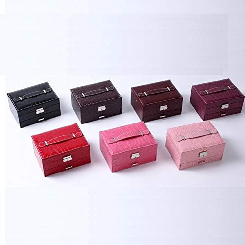 Jóias Caixas de caixa de joalheria Caixa de armazenamento Caixa de armazenamento portátil simples pu PU Double Camada Presente