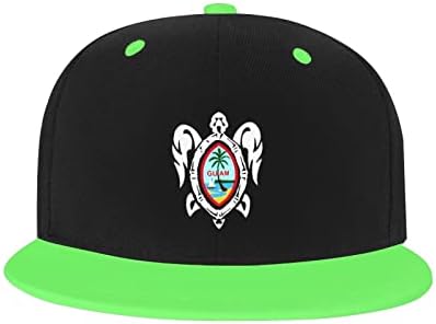 Tartaruga de bandeira de Guam Contraste de Hip Hop Hip Hat Hats Snapback Bill