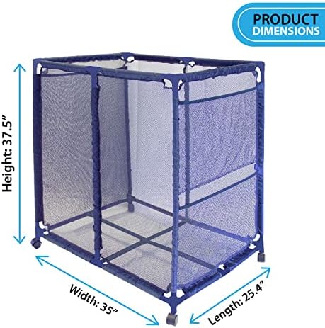 Bin de armazenamento de piscina azul moderna - Extra grande | Organizador perfeito de cesta de malha de malha de nylon perfeita para óculos de óculos, bolas de praia, carros alegóricos, brinquedos e acessórios de natação | Itens secos ao ar de maneira rápida e fácil