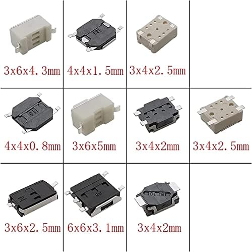 XIANGBINXUAN MICRO SWITCHES 250PCS/Caixa Micro Momentário SMD Switch Tactile Kit 10 Modelos Switch Car Remote Control Butters Switches