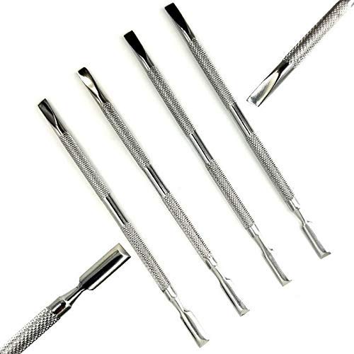 4 PCs Aço inoxidável Art Manicure Manicure Cuticle Spoon Removedor Ferramenta Definir New Care Pedicure Salon Spa Acessórios