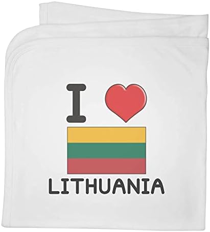 Azeeda 'I Love Lituânia' Cotton Baby Blanket / Shawl