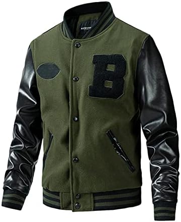 Dyguyth Baseball Caats Hiphop Jacket Mens Classic Color Block Block Raglan Bomber Jackets Button casual Slim Fit Sports Outwear