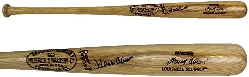 Hank Aaron autografou/assinado Atlanta Graved Blonde Bat