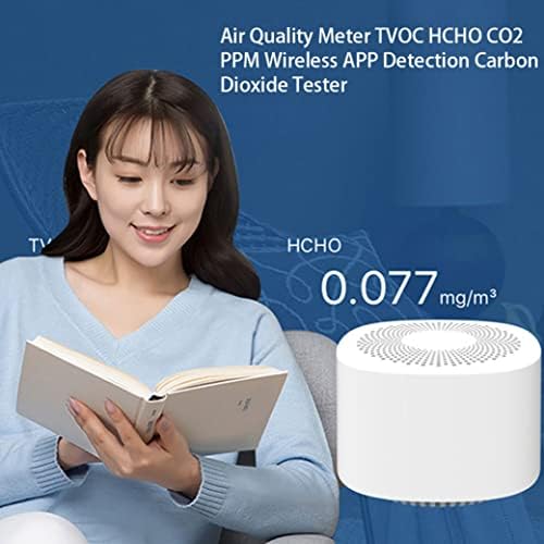 Medidor de qualidade do ar TVOC HCHO CO2 PPM Detecção de aplicativos sem fio Detecção de dióxido de carbono Detectores